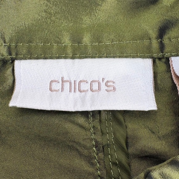 Chico's Chartreuse Green Lightweight Jacket Top Pockets Full Zip Coat Sz 1/US 8 - Picture 7 of 15